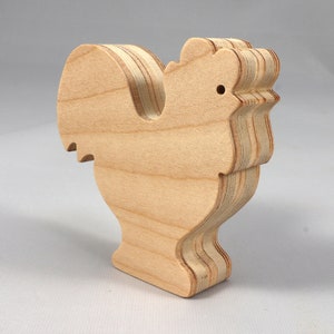 Wood Toy Rooster/Chicken Blank Cutout, Handmade, Unfinished, Unpainted, Paintable, and Ready to Paint From My Itty Bitty Animal Collection