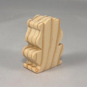 Handmade Wooden Toy Frog Cutout, Unfinished, Unpainted, Paintable, Ready to Paint, Freestanding, Chunky, and Stackable