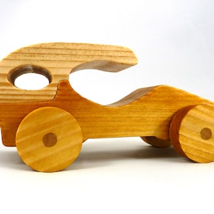 Wooden Toy Car Finished With Clear And Amber Shellac  One Of Ten Cars In My Speedy Wheels Collection