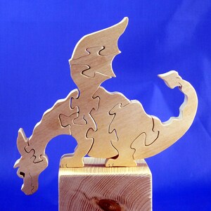 Peeking Dragon Puzzle Unfinished Wood for Kids or Adults