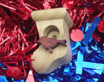 Wooden Miniature Birdhouse Ornament