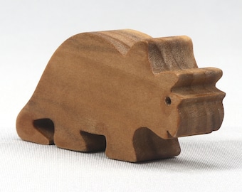 Wooden Toy Dinosaur: Triceratops Itty Bitty Animal