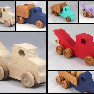Odin's Toy Factory Easy 5 Truck Fleet Collection. Painted with acrylic, shellac bed, and wheels. Measures approximately 9 inches long, 4 inches high, and 3.5 inches wide. Handmade in Tallahassee, Florida, USA. Custom colors available.