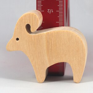 Handmade wooden toy ram sheep cutout unfinished, unpainted, freestanding, and stackable from my Itty Bitty Animal Collection