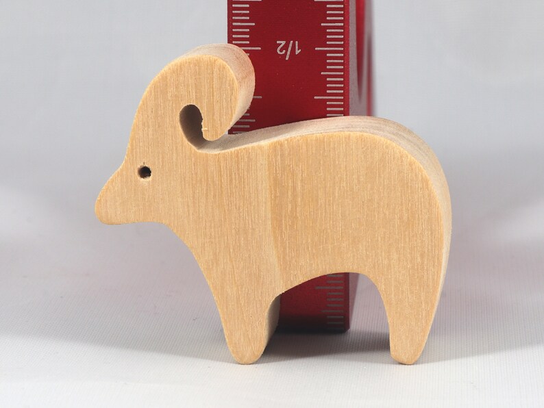 Handmade wooden toy ram sheep cutout unfinished, unpainted, freestanding, and stackable from my Itty Bitty Animal Collection