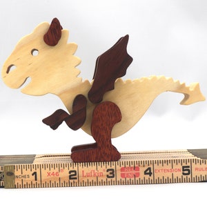 Wood Baby Dragon Fantasy Animal Figurine Handmade From  Select Grade Hardwoods and Finished With A Custom Blend of Mineral Oil and Waxes From My Buddies Dragons Collection