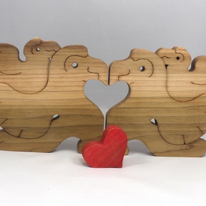 Handmade Wood Bird Family Stacking Puzzle: Topical Decor