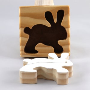 Wood Puzzle Bunny Rabbit, Handmade from Select Grade Hardwood and Hand Painted Animal Puzzle From My Puzzle Pals Collection