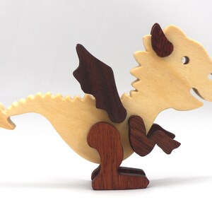 Handmade mythical fantasy dragon figurine crafted from select hardwoods and finished with custom mineral oil and wax blend from my Buddies Dragons Collection.