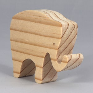Toy Elephant Cutout Handmade Unfinished Unpainted Ready to Paint For Crafts Or Toys From My Itty Bitty Animal Collection