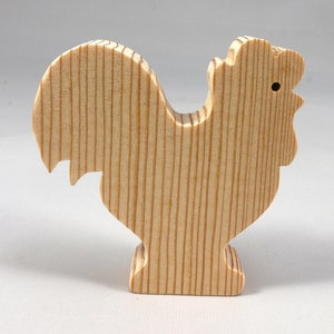 Wood Toy Rooster/Chicken Blank Cutout, Handmade, Unfinished, Unpainted, Paintable, and Ready to Paint From My Itty Bitty Animal Collection