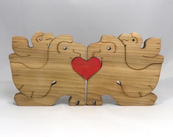 Handmade Wooden Tropical Bird Family Puzzle