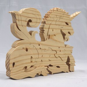 Handmade Wooden Unicorn Fantasy Animal Puzzle