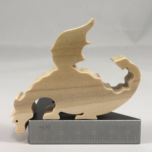 Handmade Wood Toy Peeking Dragon Cutout Freestanding, Unfinished Unpainted And Ready to Paint From My Itty Bitty Animal Collection