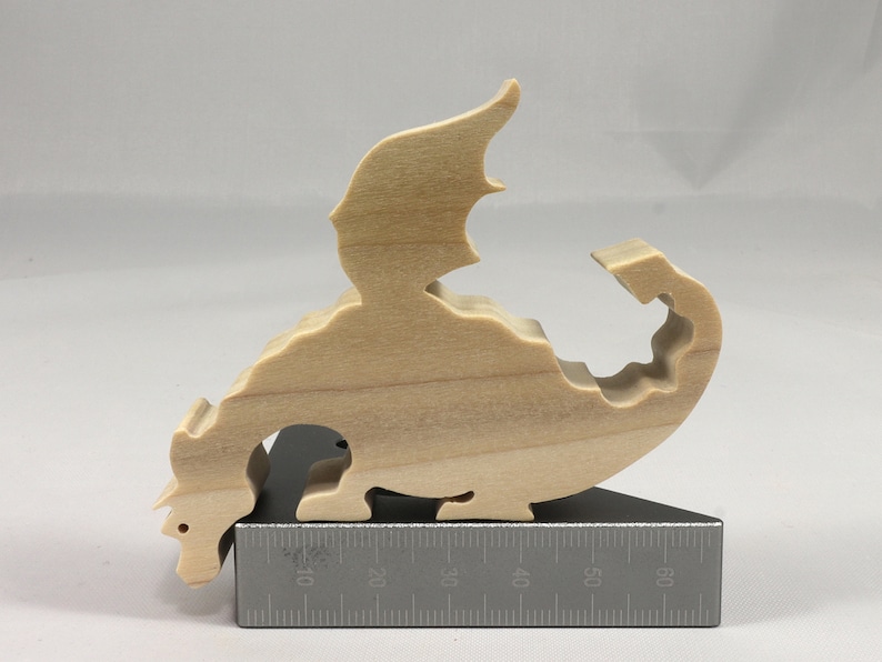 Handmade Wood Toy Peeking Dragon Cutout Freestanding, Unfinished Unpainted And Ready to Paint From My Itty Bitty Animal Collection