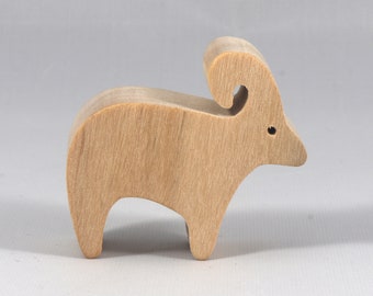 Wood Toy Ram Sheep Cutout Handmade Unfinished, Unpainted, Freestanding, and Stackable From My Itty Bitty Animal Collection