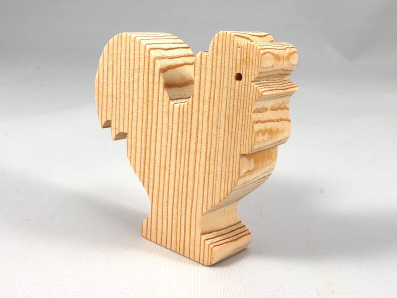 Wood Toy Rooster/Chicken Blank Cutout, Handmade, Unfinished, Unpainted, Paintable, and Ready to Paint From My Itty Bitty Animal Collection