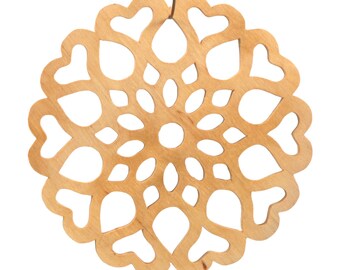 Wooden Victorian Style Snowflake Ornament