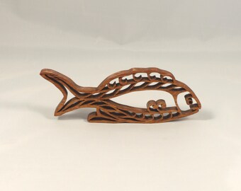 Handmade Wooden Tropical Fish Ornament - Sea Life, Nautical Decor