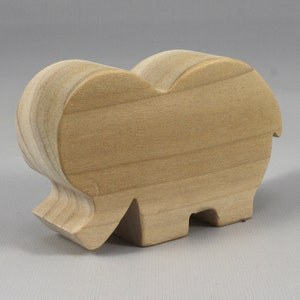 Handmade wooden toy Elephant cutout from the Itty Bitty Animal Collection stackable and unfinished crafted with traditional tools in the USA. Ideal for kid's crafts or pretend play, ready to be personalized to inspire creativity and imagination.