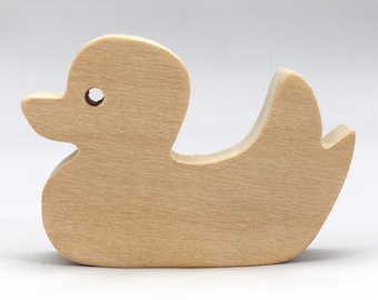 Handmade Wooden Toy Duck: Unfinished Cutout