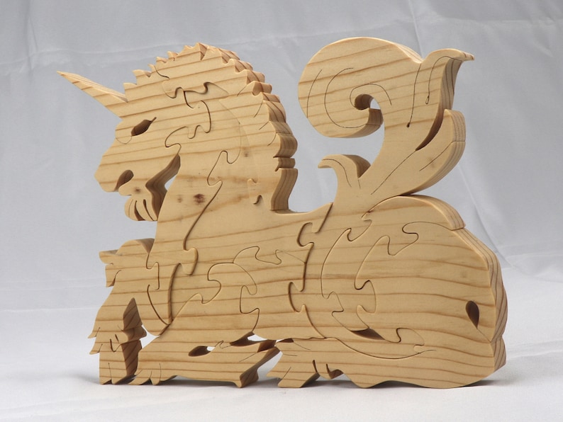 Handmade Wooden Unicorn Fantasy Animal Puzzle