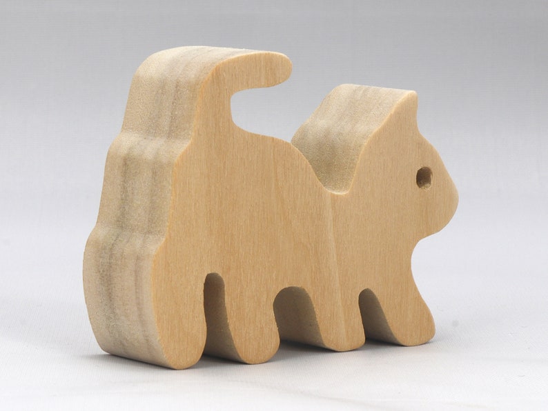Handmade Wood Toy Kitten Cutout Stackable Unfinished Ready To Paint From My Itty Bitty Animal Collection