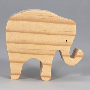Toy Elephant Cutout Handmade Unfinished Unpainted Ready to Paint For Crafts Or Toys From My Itty Bitty Animal Collection