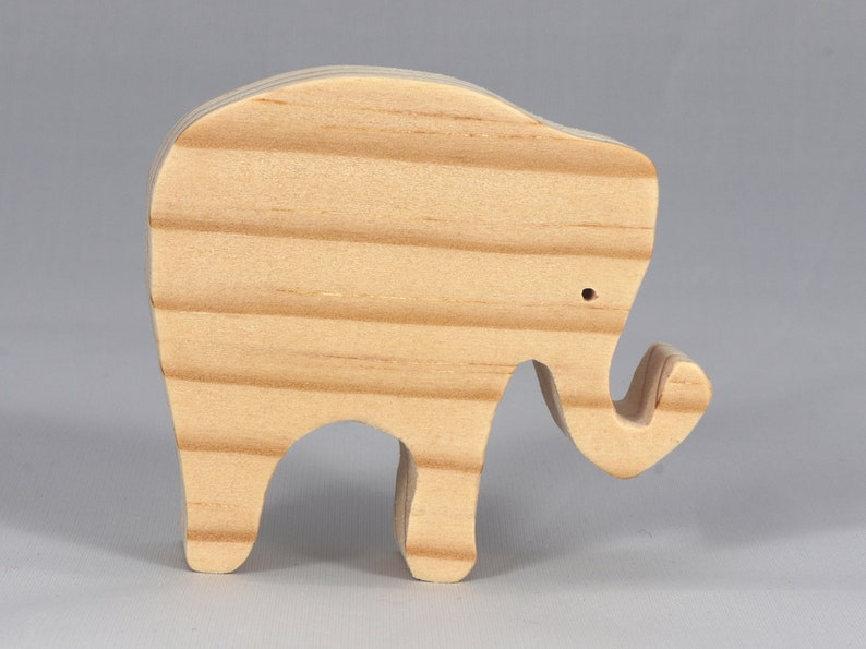 Toy Elephant Cutout Handmade Unfinished Unpainted Ready to Paint For Crafts Or Toys From My Itty Bitty Animal Collection