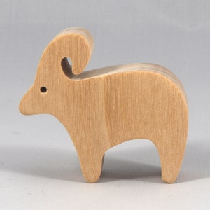 Handmade wooden toy ram sheep cutout unfinished, unpainted, freestanding, and stackable from my Itty Bitty Animal Collection