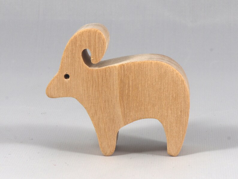 Handmade wooden toy ram sheep cutout unfinished, unpainted, freestanding, and stackable from my Itty Bitty Animal Collection