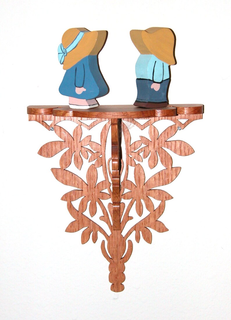 Handmade Wood Blue Dutch Farm Boy and Girl Figurines Hand Painted Knick Knack Country Farmhouse Home Decor