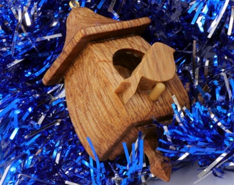 Wooden Miniature Birdhouse Ornament