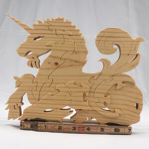 Handmade Wooden Unicorn Fantasy Animal Puzzle