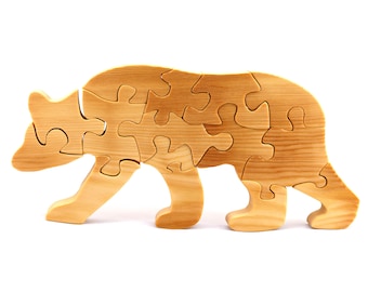 Wooden Bear Puzzle 15 Piece Freestanding Animal Puzzle