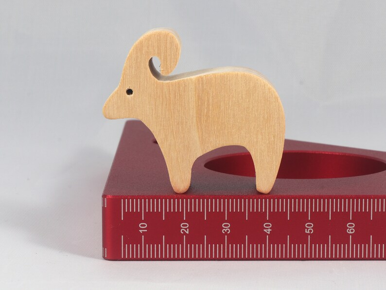 Handmade wooden toy ram sheep cutout unfinished, unpainted, freestanding, and stackable from my Itty Bitty Animal Collection