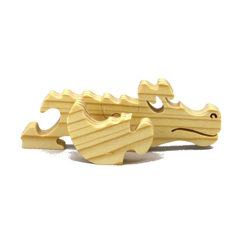 Simple Three Piece Baby Alligator Puzzle Handmade And Finished