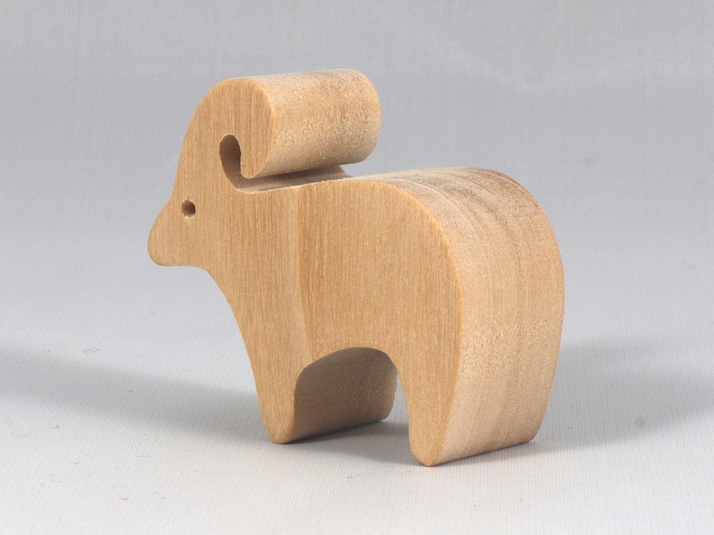 Handmade wooden toy ram sheep cutout unfinished, unpainted, freestanding, and stackable from my Itty Bitty Animal Collection