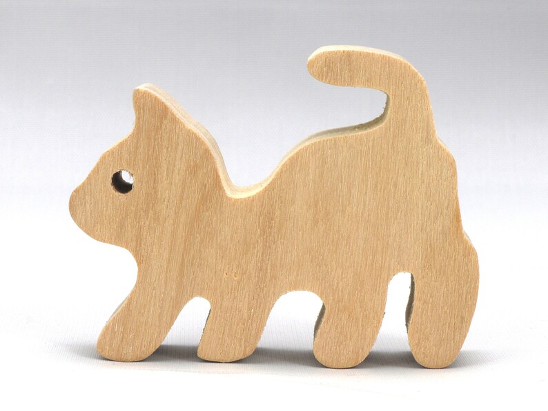 Handmade Wood Toy Kitten Cutout Stackable Unfinished Ready To Paint From My Itty Bitty Animal Collection