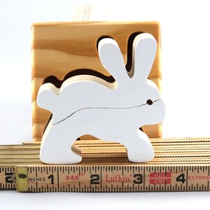 Wood Puzzle Bunny Rabbit, Handmade from Select Grade Hardwood and Hand Painted Animal Puzzle From My Puzzle Pals Collection