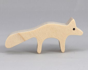 Handmade Wooden Toy Fox: Unfinished Animal Cutout