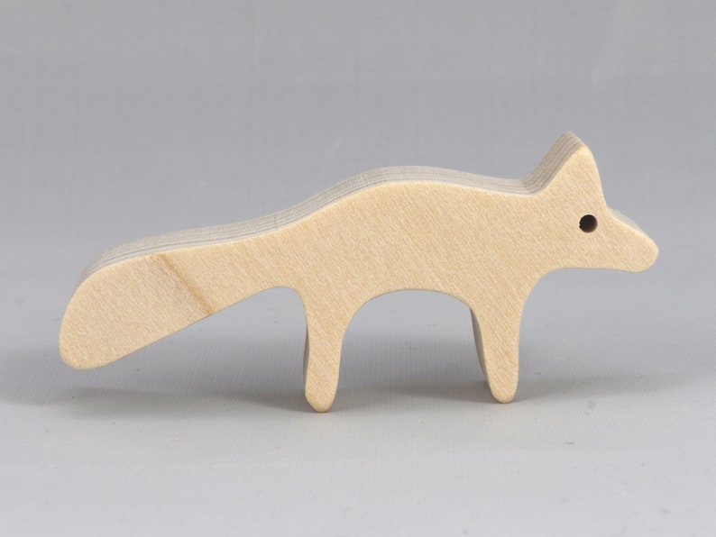 Handmade Wood Toy Fox Cutout Unfinished Freestanding Stackable Ready to Paint from My Itty Bitty Animal Collection