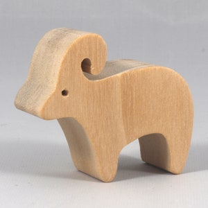 Handmade wooden toy ram sheep cutout unfinished, unpainted, freestanding, and stackable from my Itty Bitty Animal Collection