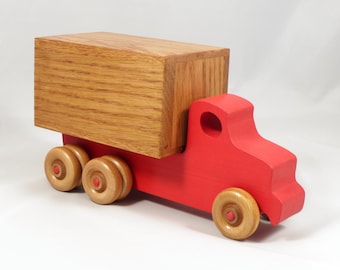 Wooden Toy Box Truck, Custom Color Wood Moving Van - Five Truck Fleet Collection