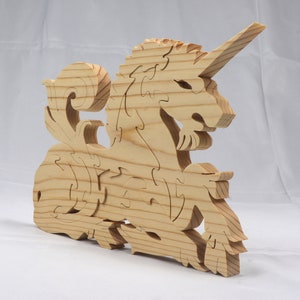 Handmade Wooden Unicorn Fantasy Animal Puzzle
