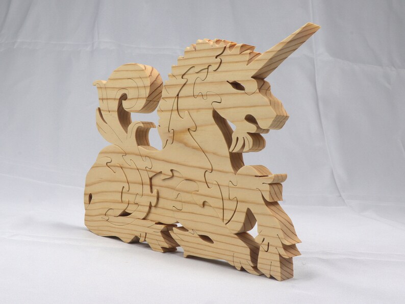 Handmade Wooden Unicorn Fantasy Animal Puzzle
