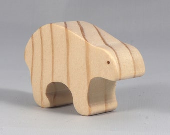 Handmade Wooden Bear Toy: Unfinished Ready to Paint