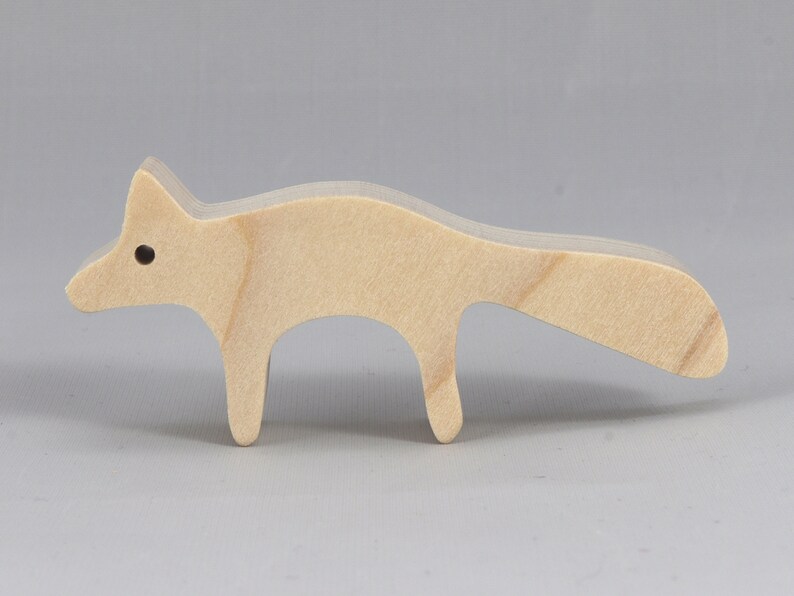 Handmade Wood Toy Fox Cutout Unfinished Freestanding Stackable Ready to Paint from My Itty Bitty Animal Collection