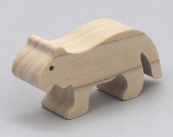 Handmade Wooden Tiger Cutout, Unfinished Mini Animal Toy, Made In The USA