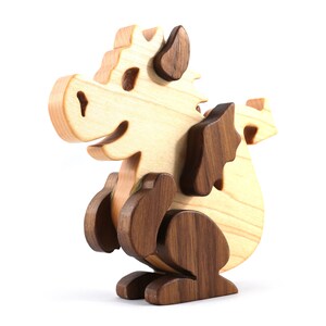 Wood Baby Dragon Fantasy Animal Figurine Handmade From Select Grade Hardwoods And Finished With Mineral Oil And Beeswax
